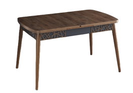Hanah Home Amalfi Motif - Mesa de comedor extensible Nogal